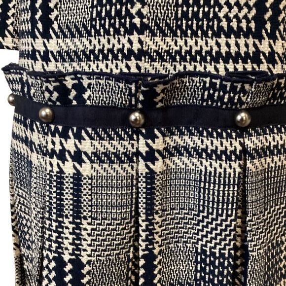 Prose & Poetry Navy Blue & White Plaid Drop Waist Shift Dress Size M - Picture 7 of 14